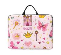 Princess-Butterfly-Castle-Crown - Custodia per computer portatile da 14", con chiusura a cerniera