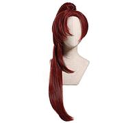 Princess Connect! Ri: Dive Akino Parrucca Cosplay 80 cm Capelli rosso scuro con chip Coda di cavallo Festa di Halloween Parrucche Borgogna PL-757
