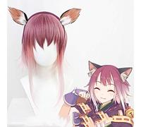 Princess Connect! Ri: tuffo Tamaki Parrucche Cosplay Gradiente di tre colori è Capelli corti con orecchie Parrucca e parrucca con parrucche fantasia e orecchie