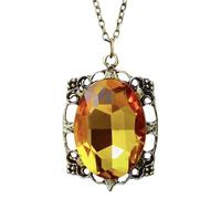 PRINCESS CUTENESS STORE Bonnie Bennett - Collana con ciondolo amuleto in ambra gialla
