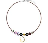 PRINCESS CUTENESS STORE Percy Jackson Annabeth Chase - Collana olimpionica con cordoncino in finta pelle marrone dipinta a colori, 8 pezzi, con perline in legno e anello per il college del papà,