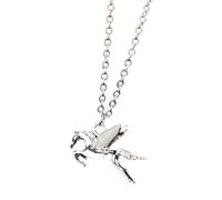 PRINCESS CUTENESS STORE Percy Jackson - Collana con ciondolo a forma di cavallo alato, tempio olimpico, Pegaso, tonalità argento, Annabeth Chase