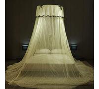 PRINCESS DOME ZQUHITO NET Fantasy Letto matrimoniale a baldacchino reticolato tende con fiocco, tenda da letto sospesa per letti singoli a king size ideale per camera da letto decorativo-Giallo