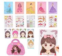 Princess Dress-up Game, Dress-up Sticker Book, Creative Makeup Game, Girls Dress-up Toys, Educational Role-Playing Toys, Fun Sticker Book for Girls, Girls Makeup Game For Girls Boys Birthdays