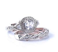 Princess Engagement Ring Set Diamonds Ring Set Jewellery Gift For Women ,6 Nice processing