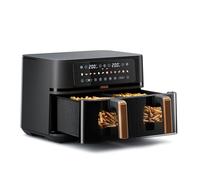 Princess Friggitrice ad Aria Doppia 9L 3100W - Due zone di cottura con funzione Sync Finish, ampia capacità per pasti in famiglia, cuoce due pietanze contemporaneamente