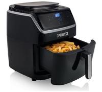 PRINCESS - Friggitrice ad Aria e Vapore Steam Aerofryer Capacit 6.5 Litri 1700 Watt Colore Nero / Argento