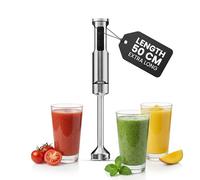 Princess Frullatore a Immersione in Acciaio Inox Prof XXL, 1500W, Asta Extra Lunga 50 cm, 5 Velocità + Turbo, 4 Lame, Bicchiere con Coperchio, Parti Lavabili, 221233