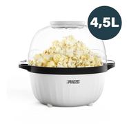 Princess Macchina per Popcorn, 4,5 L, 450 W, per Serate Cinema | Coperchio utilizzabile come ciotola, Pala mescolatrice, Vassoio burro, Piedini antiscivolo, 01.292980.01.001