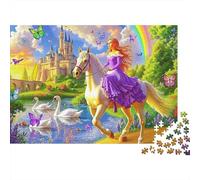 Princess Rainbow Horse 1000 Piece Puzzle, Fantasy Art Print, Educational Toy, Creative Gift for Men Women