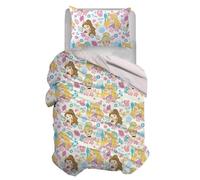 Princess, Set Copripiumino Singolo Cotone, Rosa, Sacco 155x200, Federa 50x80, Disney, 100% Cotone, Prodotto Ufficiale