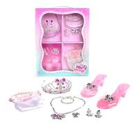 Princess Shoes Set Toddler - Collezione di tacchi per i più piccoli, giocatori di scarpe eleganti, kit costumi da ragazza | Set di scarpe da principessa con collana di diadema e anna