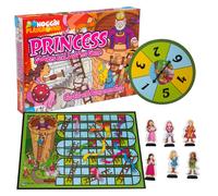 Princess Snakes and Ladders Preschool Game - No Reading Required - Early Learning Basic Couting Game for Kids Ages 3 and up - for 2 to 6 Pla