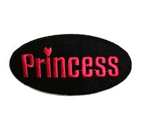 Princess - Toppe Termoadesive Patch Toppa Ricamate, Misura: 8,8 x 4,4 cm, Farbvariante:nero