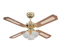 Princess Trio - Ventilatore da soffitto in ottone lucido, 105 cm