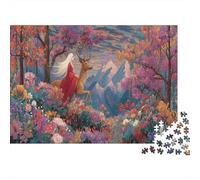 Princess with Long White Hair Riding on The Back of A Deer,Puzzle Per Adulti 1000pcs (75x50cm),Giochi Di Sfida