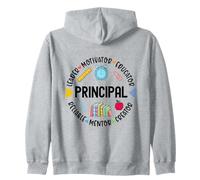 Principal Leader Motivator Cool Graphic Primo Giorno di Scuola Felpa con Cappuccio