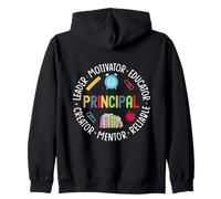 Principal Leader Motivator Cutel Graphic Primo Giorno di Scuola Felpa con Cappuccio