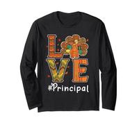 Principal Love Thanksgiving Leopard Turkey Autumn Fall Maglia a Manica