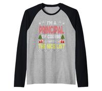 Principal of Course On The Nice List Ugly Christmas Sweater Maglia con Maniche Raglan