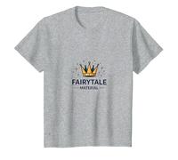 Principe Azzurro Fiaba Materiale Corona Magia Maglietta, Bambini, Grigio Melange, 6 Anni