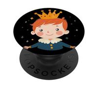 Principe con corona per un fascino senza tempo e maestoso PopSockets PopGrip Adesivo