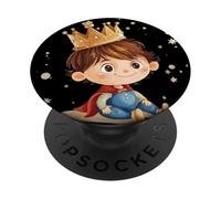 Principe con Corona per una Presenza Classica e Dignitosa PopSockets PopGrip Adesivo