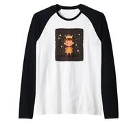 Principe reale con corona per un classico fascino fiaba Maglia con Maniche Raglan