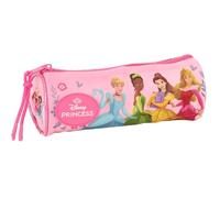 PRINCIPESAS DISNEY - Astuccio rotondo per scuola, astuccio per bambini, ideale per bambini dai 5 ai 14 anni, comodo e versatile, qualità e resistenza, 20 x 7 cm