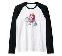 Principessa a Cavallo di Un Unicorno Maglia con Maniche Raglan