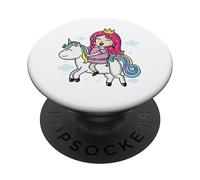 Principessa a cavallo di un unicorno PopSockets PopGrip Adesivo