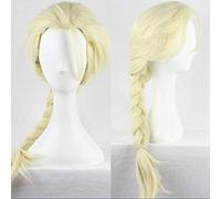 Principessa Anna Elsa Parrucche Cosplay per Donne Ragazze Lungo Rettilineo 70 cm Due Trecce Resistente Al Calore Parrucca Sintetica Anime Film Marrone Elsa
