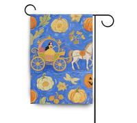 Principessa Carrozza Blu Arte Pittura Giardino Bandiera Set banner per la decorazione del giardino 28x40 doppio lato