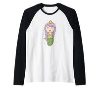 Principessa Come Ragazza Sirena Maglia con Maniche Raglan