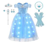 Principessa Costume per Ragazze Cenerentola Abito Blu Fancy per Bambini Festa di Compleanno Cosplay Halloween Costumi di Natale