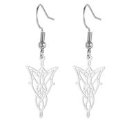 Principessa Degli Elfi Stella del Crepuscolo Orecchini per le Donne Acciaio Inossidabile Elfo Principessa Foglia Aragorn Arwen Evenstar Dangle Orecchino Elfi Gioielli (argento)