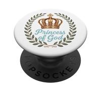 Principessa di Dio Corona Corona Lettering Design Elegante PopSockets PopGrip Adesivo