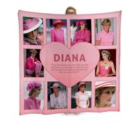 Principessa Diana - Cuore Rosa Foto Collage - 150 x 150cm Pile Coperta