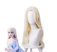Principessa Elsa Ice Snow Queen Lunga Ondulata Bionda Onda allentata Cosplay Halloween Carnevale Capelli sintetici + Parrucca gratis Cap ZL-001
