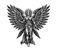 principessa fiaba silhouette mitologia personaggio Adesivi murali in vinile 54.6x54.7cm Abbellimento murale Nero