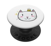 Principessa gatto con corona PopSockets PopGrip Adesivo
