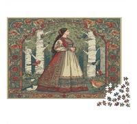 Principessa in piedi nella foresta|Illustrazione del XX secolo| Puzzle Divertenti Per Tutta La Famiglia 1000pcs (75x50cm) Adulti