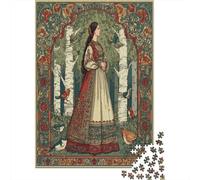 Principessa in piedi nella Forestaa 38x26cm/1000pcs - Birch Alberos And Birds Puzzle Per Adulti Giocattolo Fai-da-te