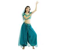 Principessa Jasmine Set Halloween Cos Costume adulto femminile danza del ventre performance 4 pezzi (colore: nero, taglia: S)