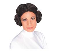 Principessa Leia Parrucca Starw Wars Autorizzato Costume Marrone Spazio Buns