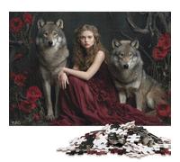 Principessa Lupo Puzzle in Legnos Per Adulti 500 Pezzi Per Gioco Familiare Decorazione Interna Unica Regalo Per Amore E Amico Gioco Education Stress Relief 500pcs (52x38cm)
