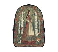 Principessa nella Forestaa Zaino Bambini,Illustrazione del XX secolo Borsa Da Scuola Ragazzi E Ragazze Zaini Con Tasche Laterali Per Adolescenti 16 inch