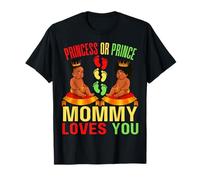 Principessa o Prezzo Mamma Ti AMA Nero Incinta Mama To Be Maglietta