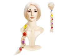 Principessa Parrucca Cosplay, Parrucca Signore Parrucca Carnevale Lunga Treccia Intrecciata Bionda Rapunzel, Trecce Capelli Intrecciati Lunga Sostituzione Parrucche Sintetiche per Il Costume