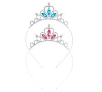 Principessa Tiara per Ragazze, 2 Pz Corona Bambina per Bambini Fascia Rosa Ragazze Cristallo Tiara Cerchietto Corona Bambina Tiara Compleanno Blu Cerchietto da Principessa per Ragazze 3-12 Anni